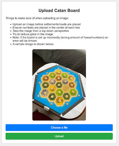 input page of the Flask app