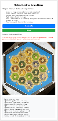 results page of the Flask app